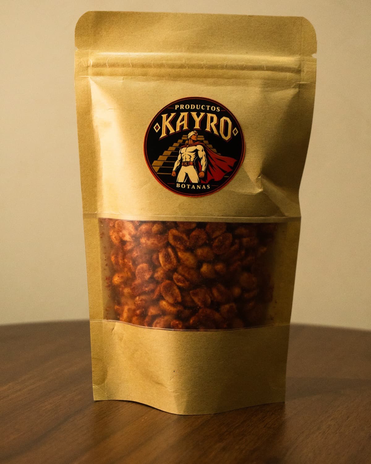 Cacahuate enchilado de Productos Kairo, en su bolsa de presentación